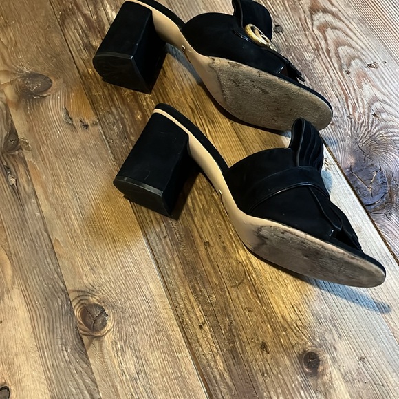 Gucci Black Suede GG Marmont Fringe Slide Sandals - Picture 9 of 13